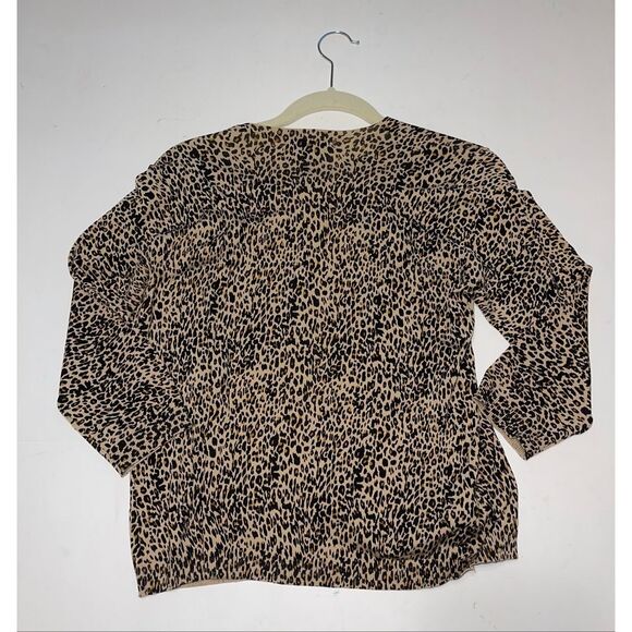Silx by August Silk‎ STRETCH Animal Print Button Front Sweater EUC Sz Medium - Picture 6 of 6